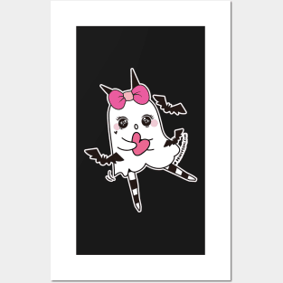 kawaii cute ghosts cute spooky , cute halloween Posters and Art